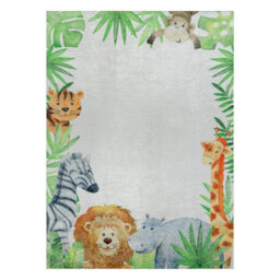 RugsX Bambino 54090 Washing Carpet Animals, Africa For Children Anti-Slip - White Green 120X170 Cm - thumbnail 2