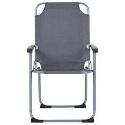 Wyld And Coco Set Of Four Folding Garden Chairs - Grey Powder-Coated Steel Frame With Breathable Mesh Seats - thumbnail 1
