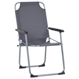 Wyld And Coco Set Of Four Folding Garden Chairs - Grey Powder-Coated Steel Frame With Breathable Mesh Seats - thumbnail 4