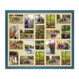 AK Frames 80X70Cm Navy Blue Modern Multi Photo Frame With Ivory Mount - Holds 20 Apertures (18X) 6X4, (2X) 4X4 Photos - thumbnail 1
