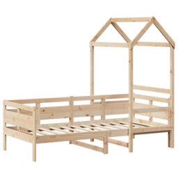 Berkfield Day Bed With Roof Without Mattress 80X200 Cm Solid Wood - thumbnail 3