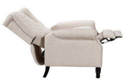 Fabric Linen Beige Marianna Manual Recliner Wingback Chair - thumbnail 5