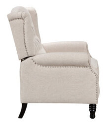 Fabric Linen Beige Marianna Manual Recliner Wingback Chair - thumbnail 6