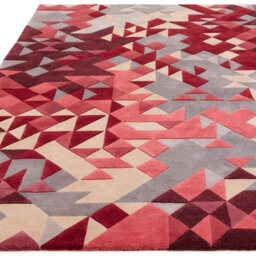 Red Multi Geometric Handmade Modern Optical/ (3D) Rug For Living Room And Bedroom-200Cm X 290Cm - thumbnail 3