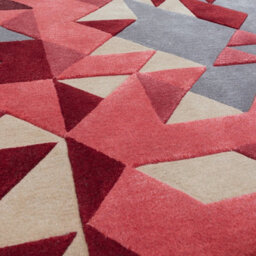 Red Multi Geometric Handmade Modern Optical/ (3D) Rug For Living Room And Bedroom-200Cm X 290Cm - thumbnail 2