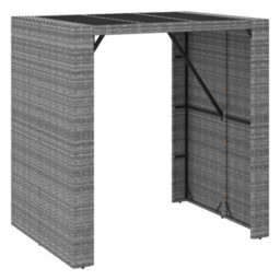 Berkfield 5 Piece Garden Bar Set With Cushions Grey Poly Rattan - thumbnail 6