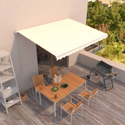 Berkfield Manual Retractable Awning 450X350 Cm Cream - image 1
