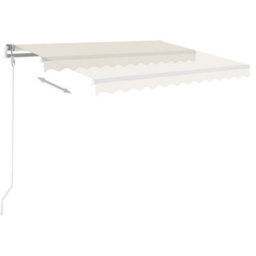 Berkfield Manual Retractable Awning 450X350 Cm Cream - thumbnail 3