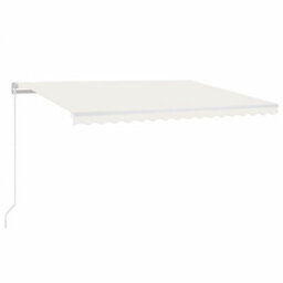 Berkfield Manual Retractable Awning 450X350 Cm Cream - thumbnail 2