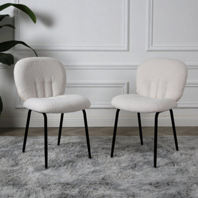 Muffin - Set Of 2 Dining Chairs In Boucle - Cream - image 1