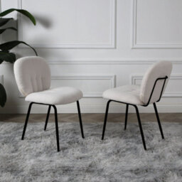 Muffin - Set Of 2 Dining Chairs In Boucle - Cream - thumbnail 3