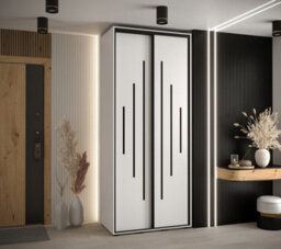 Arte Cannes Xii Sliding Door Wardrobe W100Cm - Bright White Storage For Contemporary Living - thumbnail 2