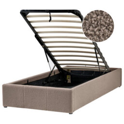 Beliani Ottoman Bed Without Headboard Boucle Dinan 90 X 200 Cm (Eu Single) Taupe - thumbnail 1