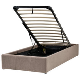 Beliani Ottoman Bed Without Headboard Boucle Dinan 90 X 200 Cm (Eu Single) Taupe - thumbnail 4