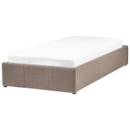 Beliani Ottoman Bed Without Headboard Boucle Dinan 90 X 200 Cm (Eu Single) Taupe - thumbnail 7