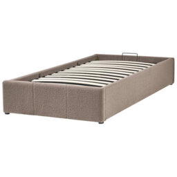 Beliani Ottoman Bed Without Headboard Boucle Dinan 90 X 200 Cm (Eu Single) Taupe - thumbnail 6