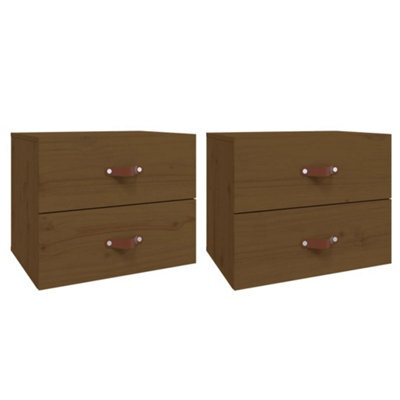 Berkfield Elegant Wall-Mounted Bedside Cabinets 2 Pcs Honey Brown 50X36X40 Cm - image 1