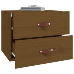 Berkfield Elegant Wall-Mounted Bedside Cabinets 2 Pcs Honey Brown 50X36X40 Cm - thumbnail 4