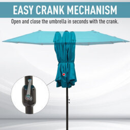 Outsunny 4.6M Garden Patio Umbrella Canopy Parasol Sun Shade W/o Base Blue - thumbnail 5