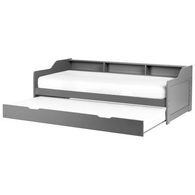 Beliani Trundle Bed Pine Wood Edern 90 X 200 Cm (Eu Single) Grey - image 1