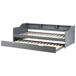 Beliani Trundle Bed Pine Wood Edern 90 X 200 Cm (Eu Single) Grey - thumbnail 4