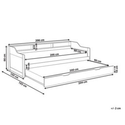Beliani Trundle Bed Pine Wood Edern 90 X 200 Cm (Eu Single) Grey - thumbnail 3