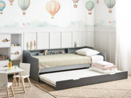 Beliani Trundle Bed Pine Wood Edern 90 X 200 Cm (Eu Single) Grey - thumbnail 2