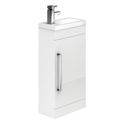 Plum&clay Novela Gloss White Floorstanding Cloakroom Vanity Unit (W)400mm - image 1