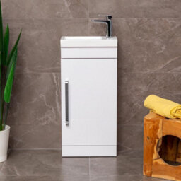 Plum&clay Novela Gloss White Floorstanding Cloakroom Vanity Unit (W)400mm - thumbnail 3