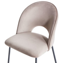 Beliani Set Of 2 Dining Chairs Covelo Velvet Taupe - thumbnail 7
