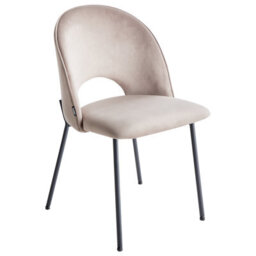 Beliani Set Of 2 Dining Chairs Covelo Velvet Taupe - thumbnail 4