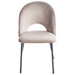 Beliani Set Of 2 Dining Chairs Covelo Velvet Taupe - thumbnail 5