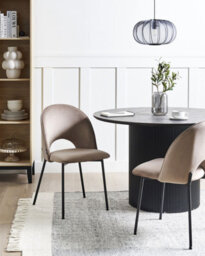 Beliani Set Of 2 Dining Chairs Covelo Velvet Taupe - thumbnail 2