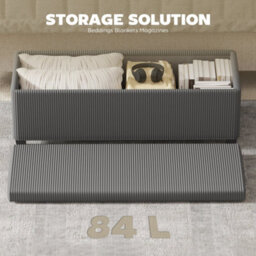 Wyld Haus Bami Rimi Corduroy Grey Large Rectangular Storage Ottoman 112 X 42 X 40 Cm - thumbnail 7