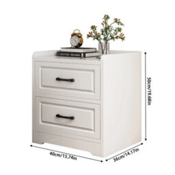 2Drawer White Bedside Cabinet Nightstand Bedroom Storage Furniture Side Table - thumbnail 2
