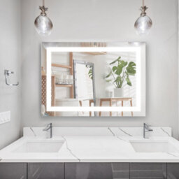 kleankin 70x50cm LED Bathroom Mirror Wall Mounted Vanity Light w/ Touch Switch
