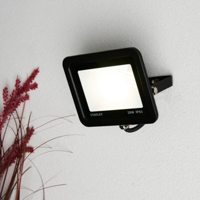 Litecraft Stanley Slimline Black 20 Watt Led Ip65 Outdoor Wall Flood Light - image 1