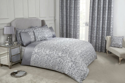Harrow Duvet Set In Silver Grey - image 1
