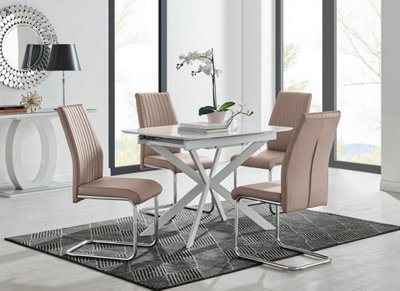 Furniturebox Uk Lira 100 Extending Dining Table And 4 Cappuccino Lorenzo Chairs - image 1