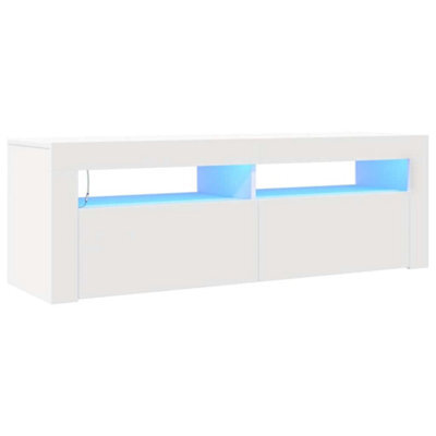 Berkfield Modern Tv Cabinet With Led Lights White 120X35X40 Cm - image 1