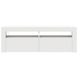 Berkfield Modern Tv Cabinet With Led Lights White 120X35X40 Cm - thumbnail 8