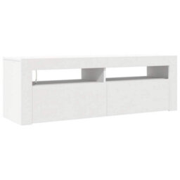 Berkfield Modern Tv Cabinet With Led Lights White 120X35X40 Cm - thumbnail 3