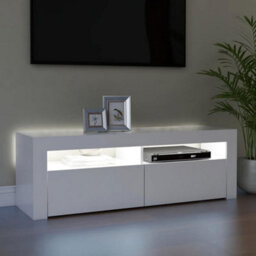 Berkfield Modern Tv Cabinet With Led Lights White 120X35X40 Cm - thumbnail 4