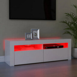 Berkfield Modern Tv Cabinet With Led Lights White 120X35X40 Cm - thumbnail 5