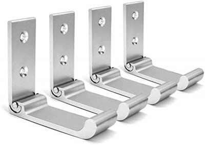4-Piece Set, Silver, Foldable Wall Hooks, Mount For Office - image 1