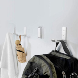 4-Piece Set, Silver, Foldable Wall Hooks, Mount For Office - thumbnail 4