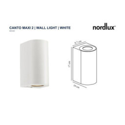 Nordlux Canto Outdoor Aluminium Wall Light Weatherproof White,mains - thumbnail 5
