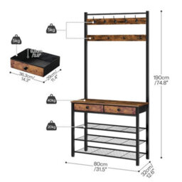 Coat Rack With Integrated Shoe Storage Organiser - thumbnail 2