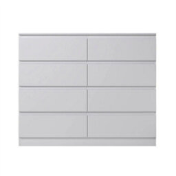 8 Drawer Chest Of Drawers Modern Bedroom Furniture Matt White - thumbnail 7