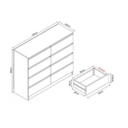 8 Drawer Chest Of Drawers Modern Bedroom Furniture Matt White - thumbnail 2